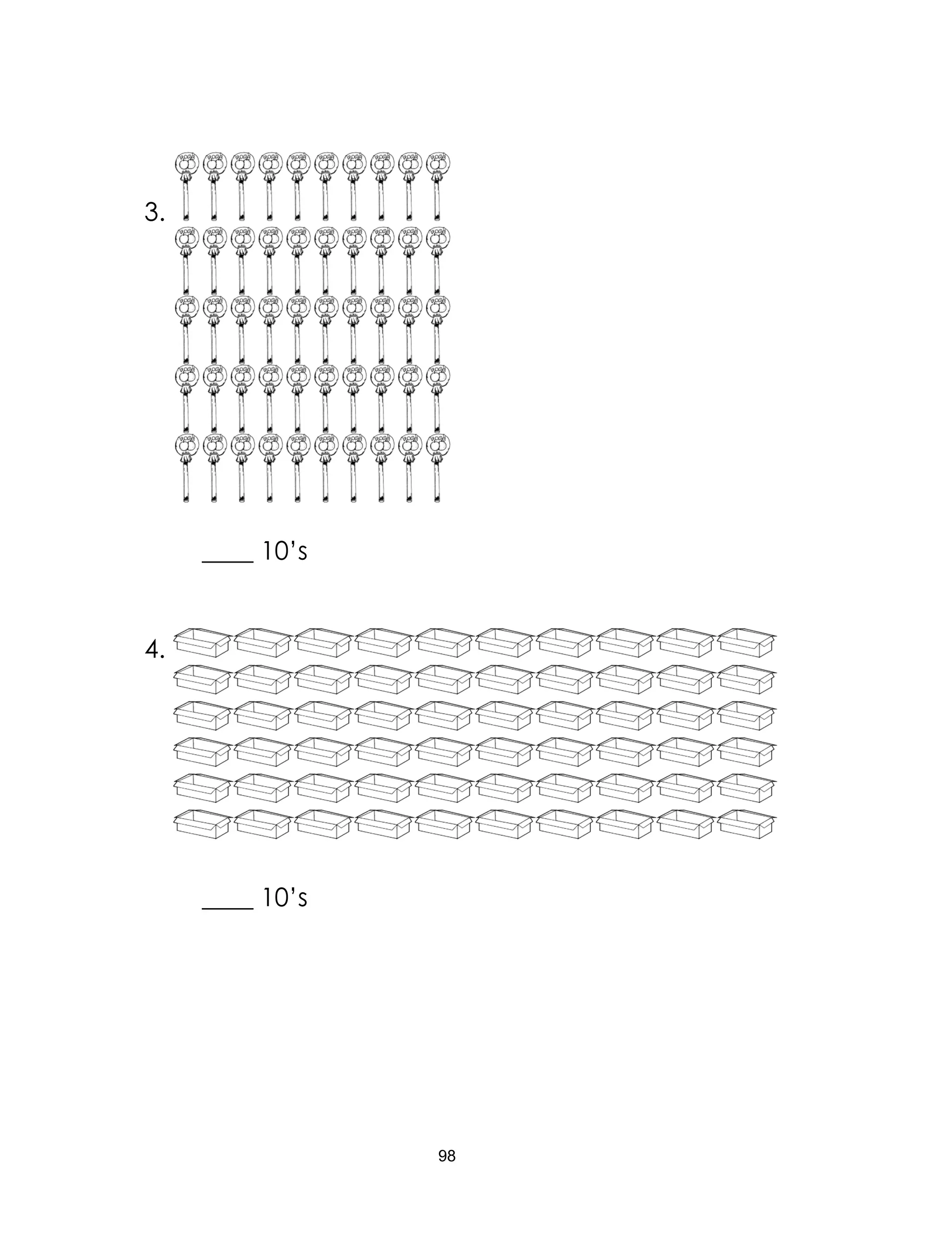 98
3.
____ 10’s
4.
____ 10’s
 