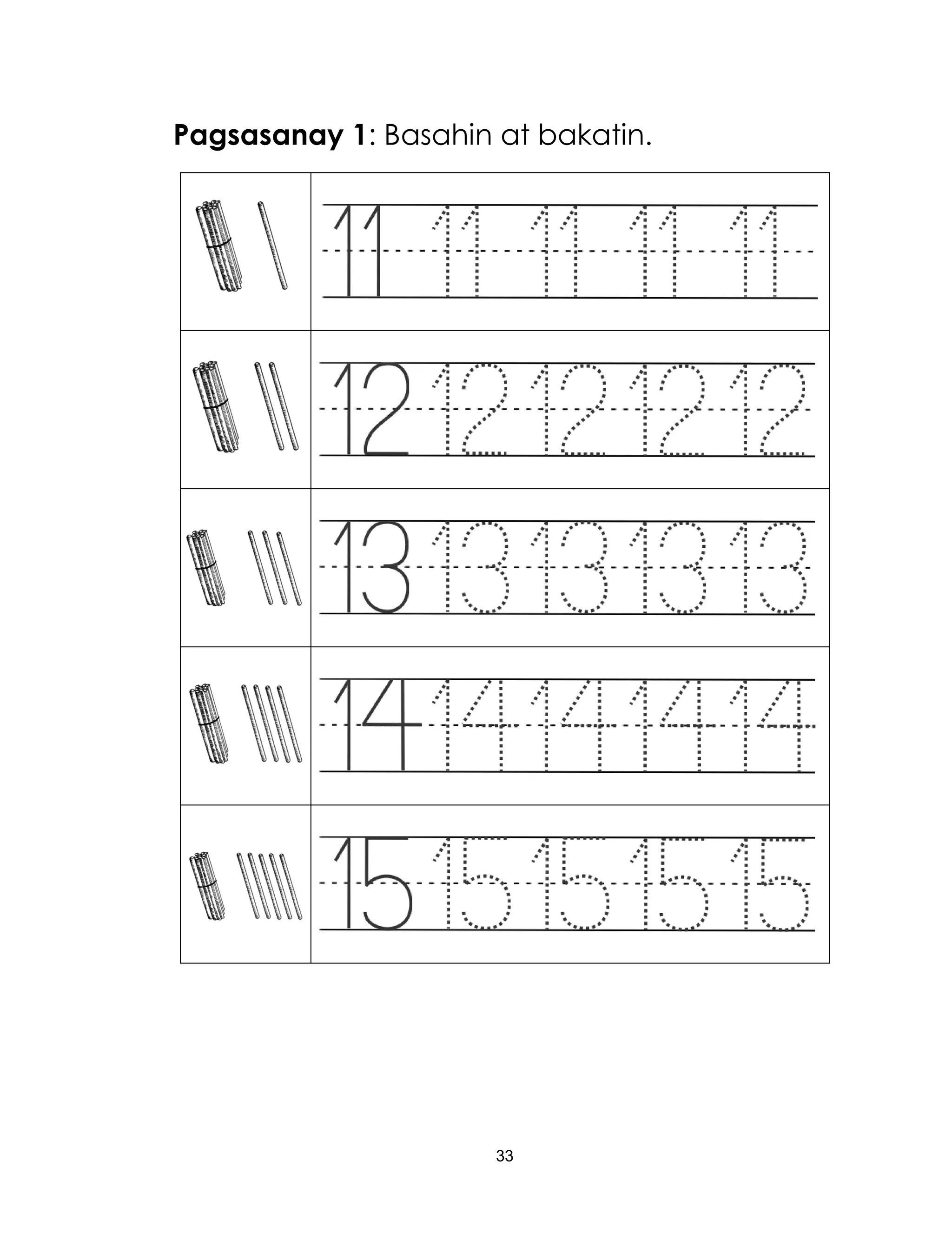 33
Pagsasanay 1: Basahin at bakatin.
 