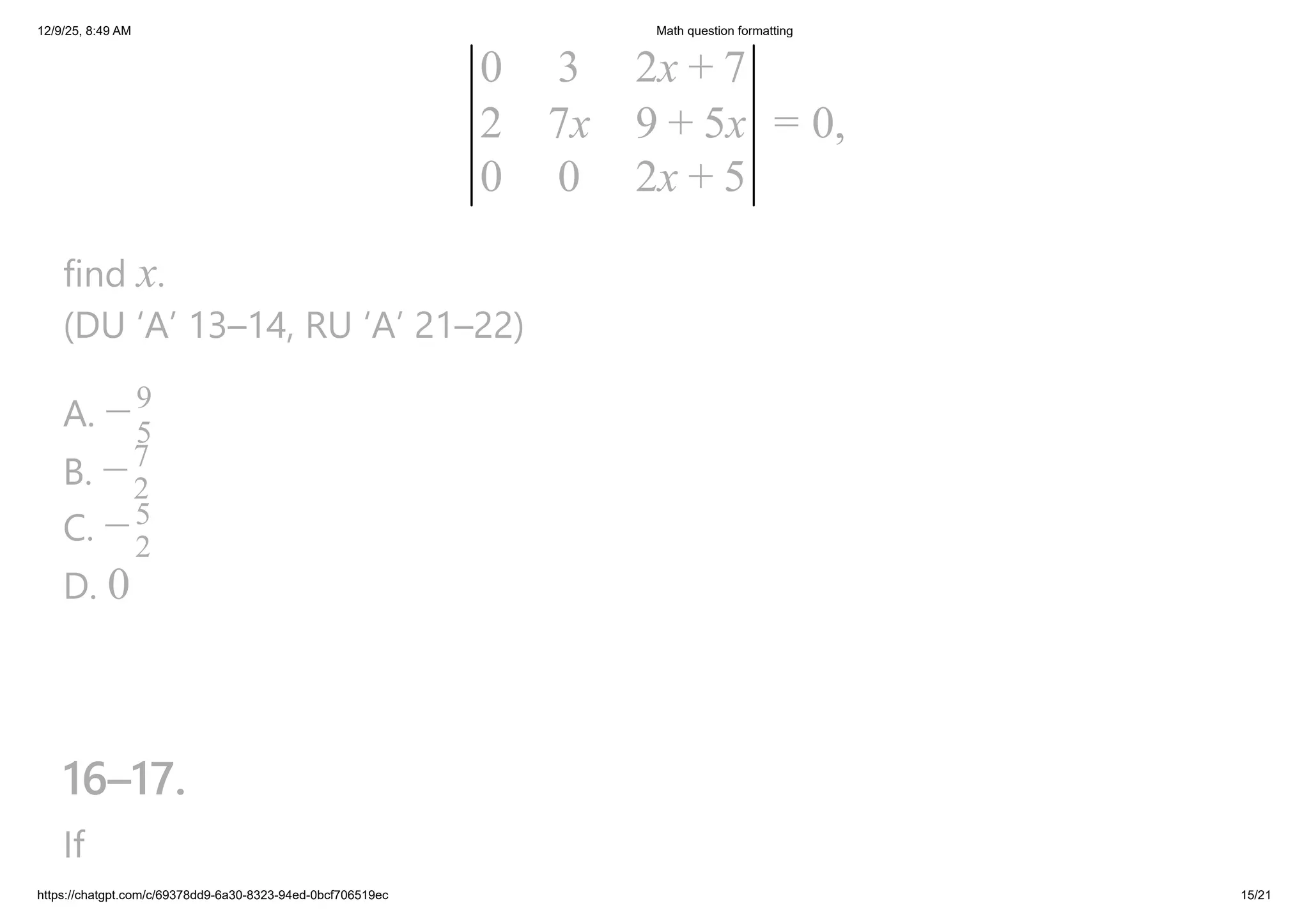 Math question formatting.pdfMatrix dhaka university questions | PDF