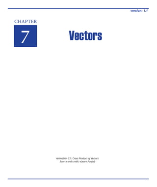 CHAPTER
7 Vectors
version: 1.1
Animation 7.1: Cross Product of Vectors
Source and credit: eLearn.Punjab
 
