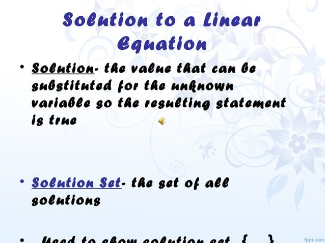 Linear Equation In one variable class 7 | PPT