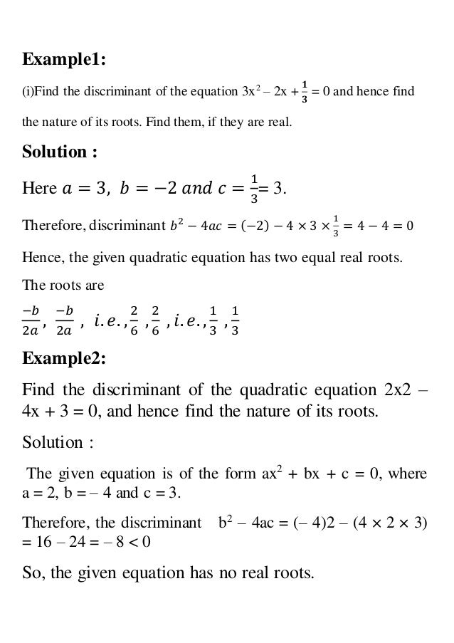 Maths Project Quadratic Equations