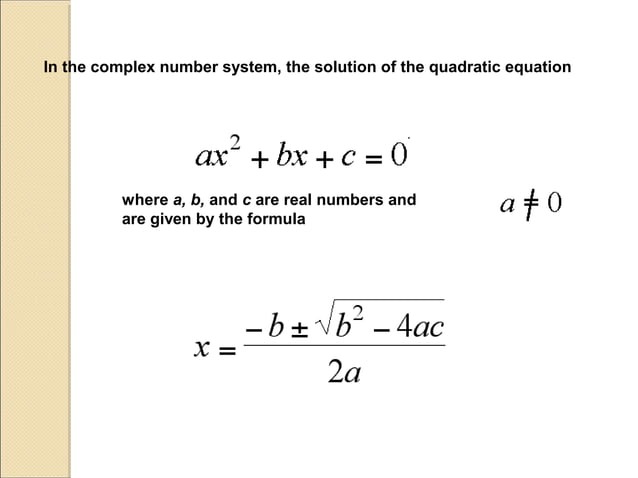 Complex numbers And Quadratic Equations | PPT