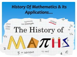 History Of Mathematics & its
Applications…
 