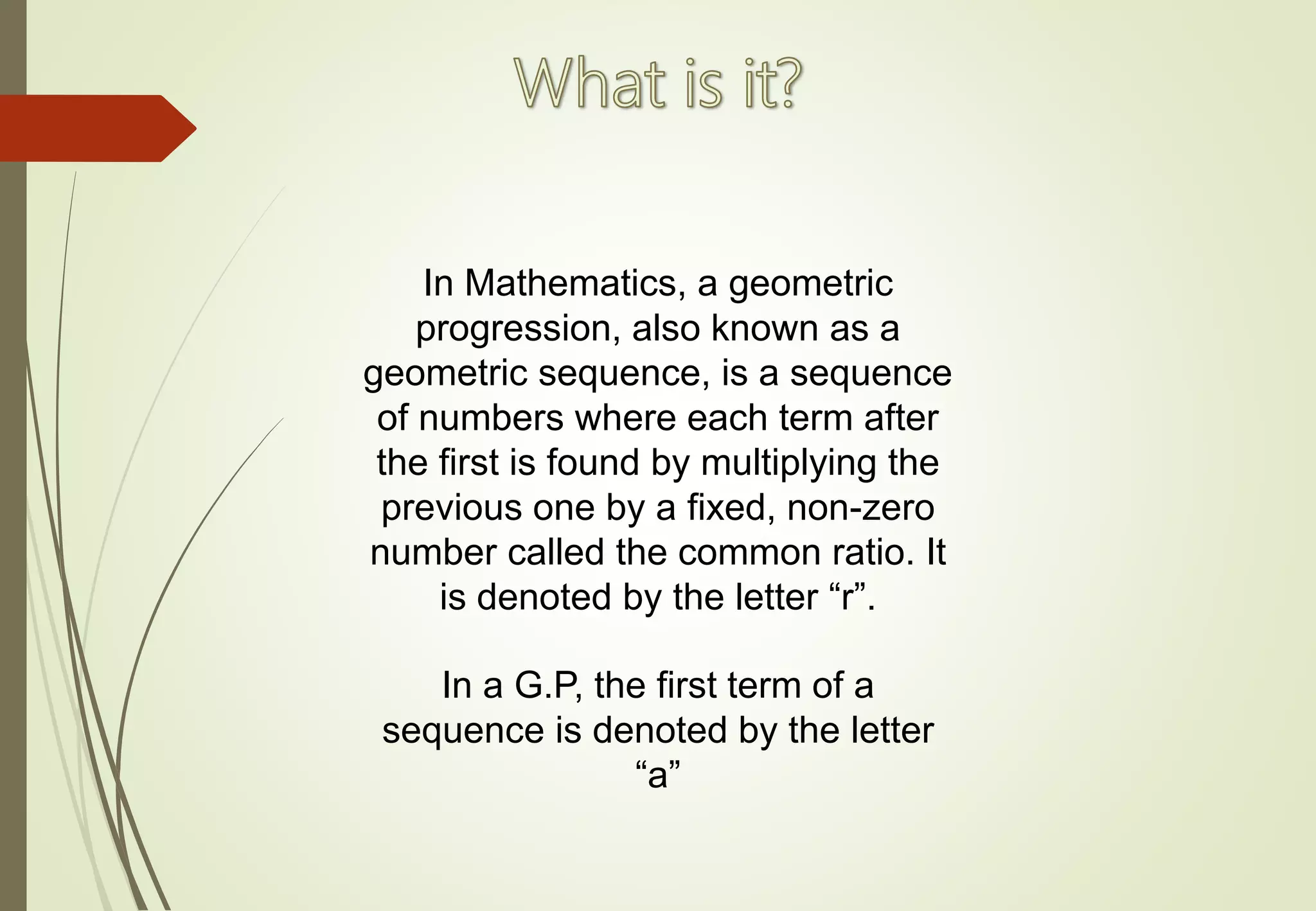 Geometric Progressions | PPTX | Physics | Science