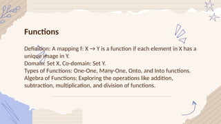 MATHS ppt Set Theory and Function B.Tech Cse AIML | PPTX