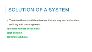 system of non-linear equation (linear algebra & vector calculus) | PPT