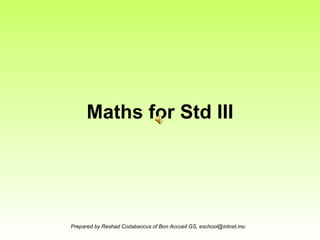 Maths for Std III 