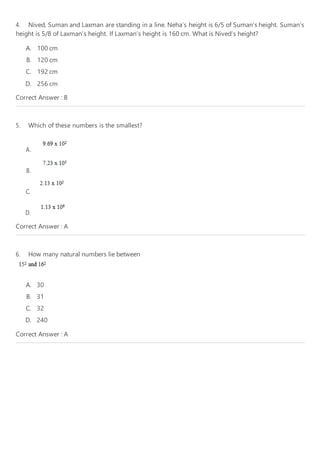 Slate Math CLASS VIII SLATE MATHS WITH KEY | DOCX