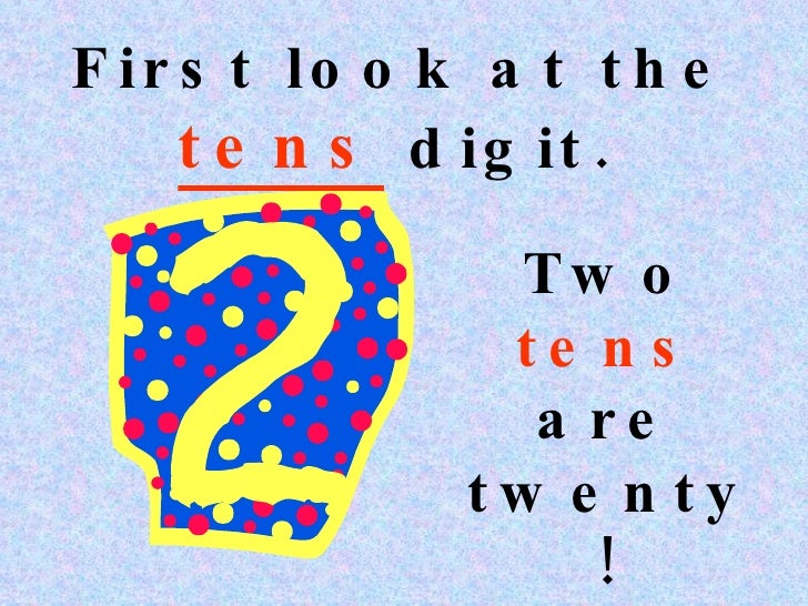 Hundreds, Tens and Units