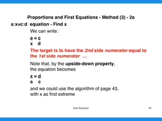 MATHS SYMBOLS - PROPORTIONS and FIRST EQUATIONS | PDF