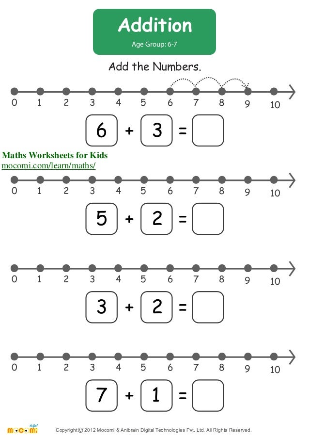 Add the Numbers - Maths Worksheets for Kids - Mocomi.com