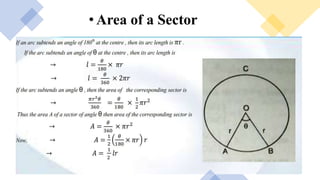 • Area of a Sector
 