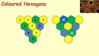 x
x
x
Y Y Y
Y
Y
G
G
G
B
B
Coloured Hexagons
 