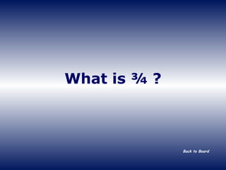 What is ¾ ? Back to Board 