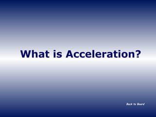 What is Acceleration? Back to Board 
