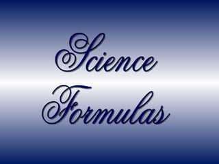 Science Formulas 