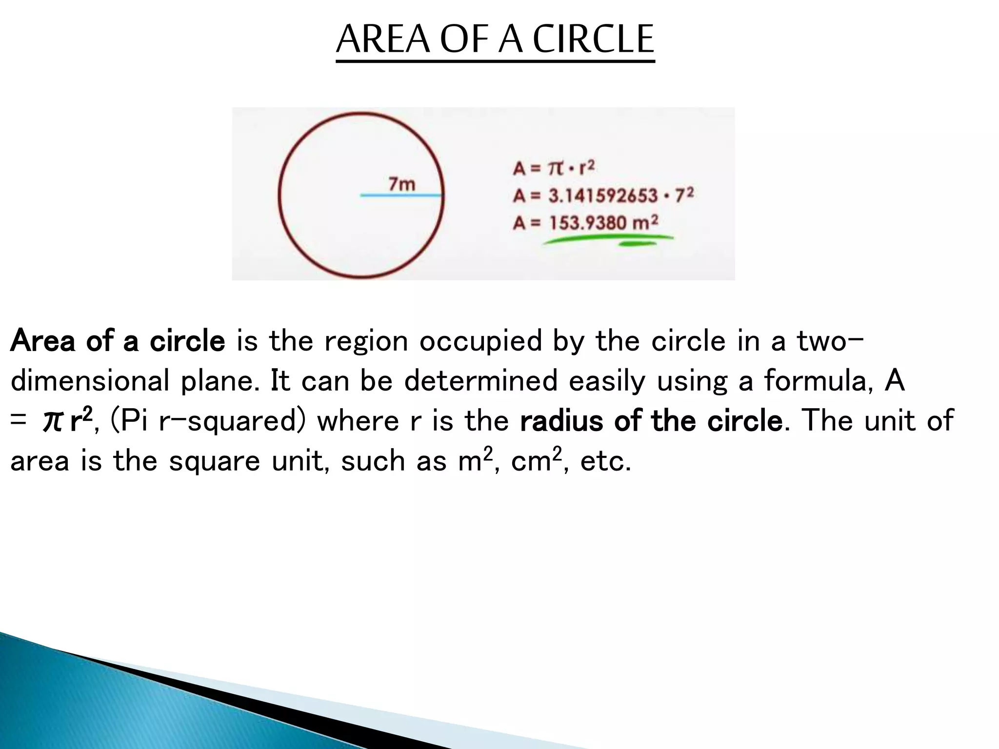 Maths Circle Presentation For Std.8 CBSE | PPTX