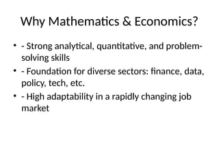 Maths_Economics_Careers_PPT version for class 12th | PPTX