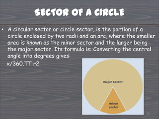 3RADIUSThe common distance of the points of a circle from its center is called radius.