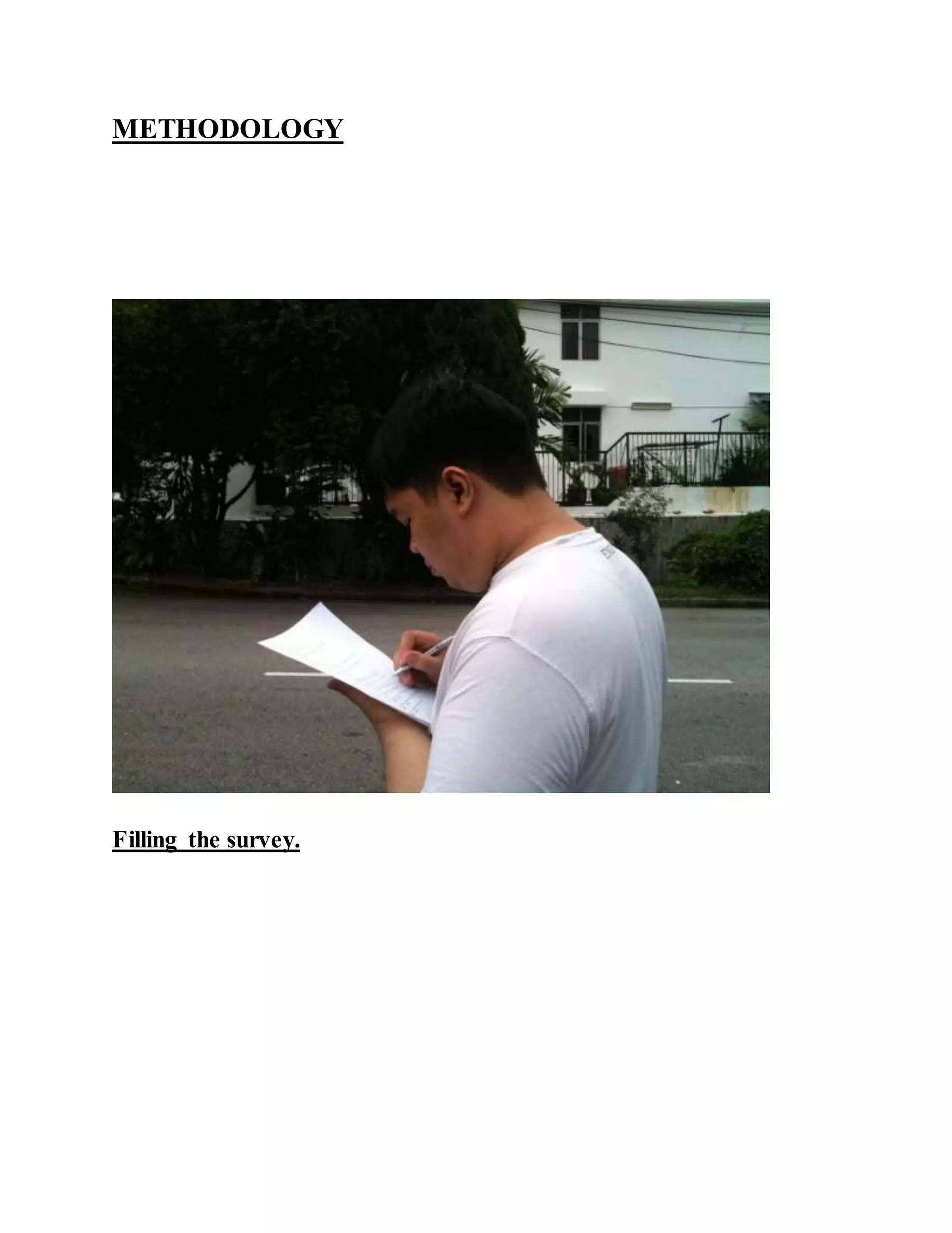 METHODOLOGY 
Filling the survey. 
 