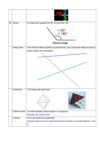 Obtuse Numbers Maths glossary | PDF