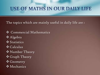 Maths in Our Daily Life | PPSX