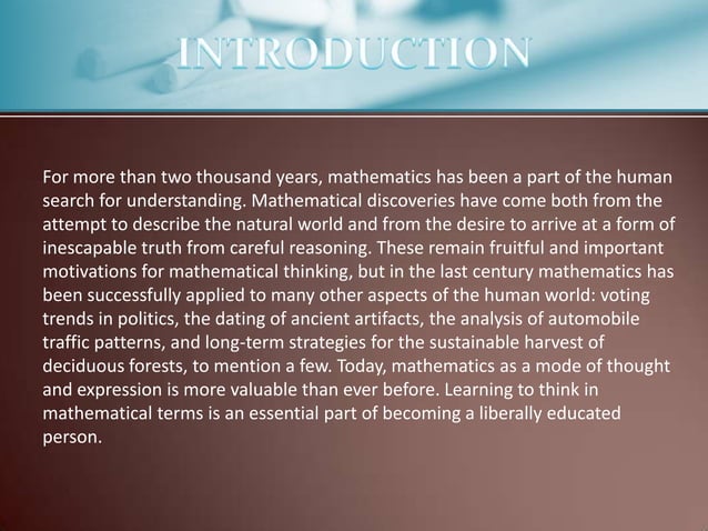 Maths in Our Daily Life | PPSX