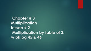 Understanding Multiplication: Learning the Table of 3 and Introduction ...