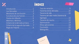 Aplicación de la derivada