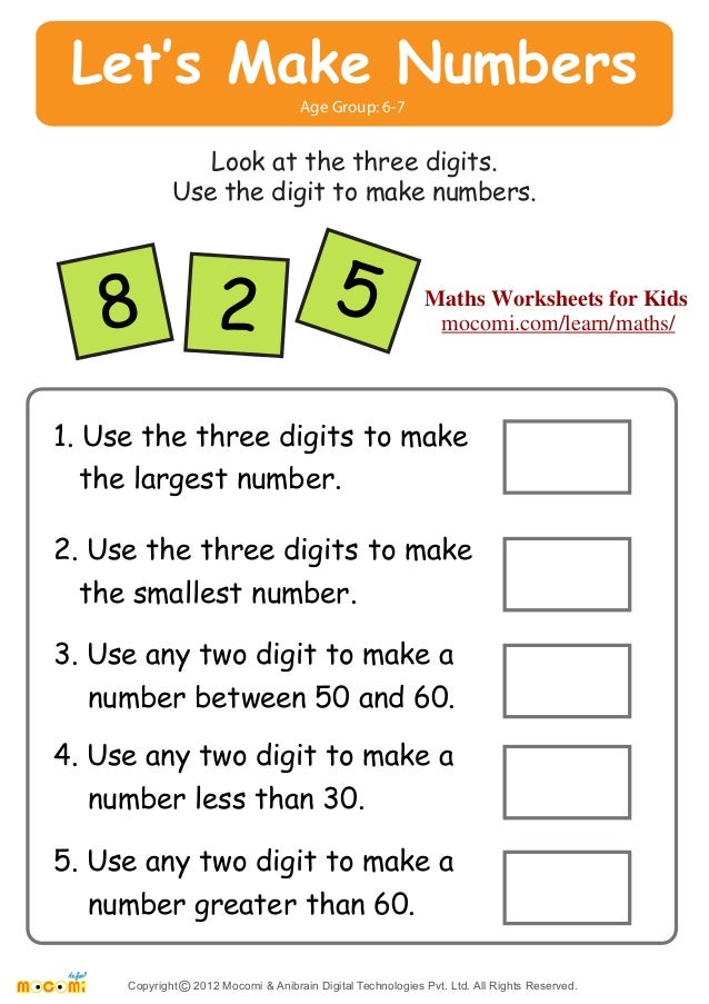 lets make numbers maths worksheets for kids mocomicom