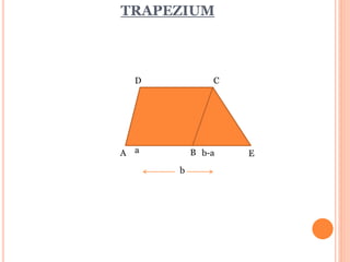 TRAPEZIUM 
D C 
a b-a 
A B E 
b 
 