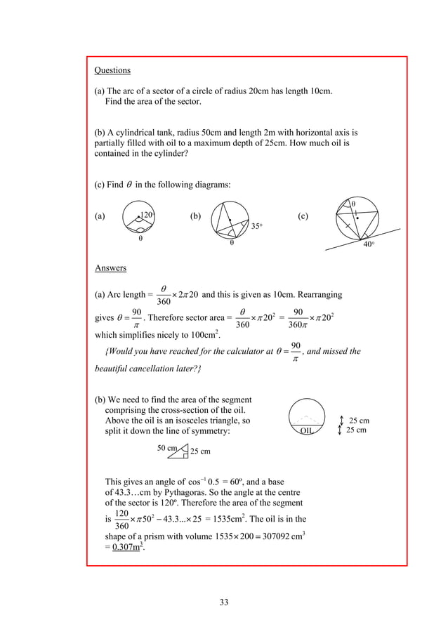Maths Revision Notes - IGCSE