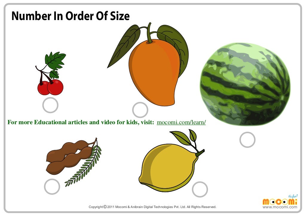 Number In Order of Size – Maths Worksheets for Kids – Mocomi.com