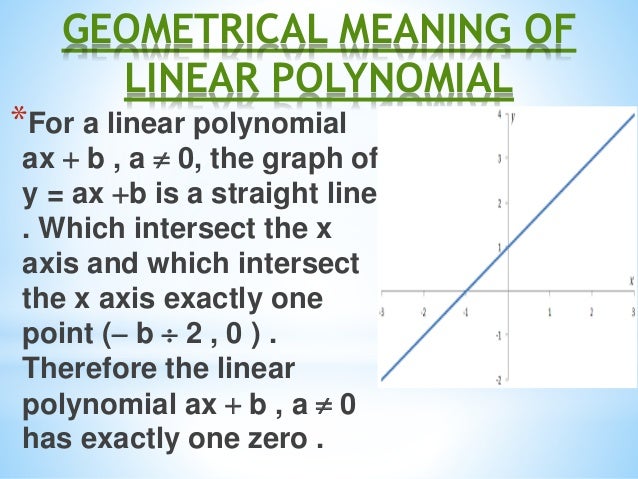 what is meant by linear polynomial