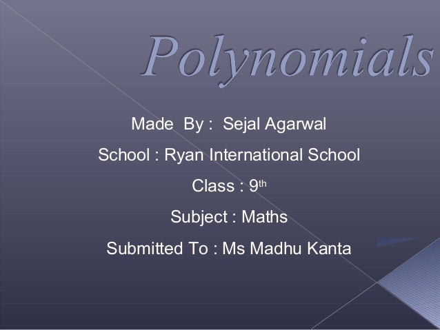 Maths Polynomials 9th