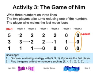Nim Math Game Maths power point presentation | PPT