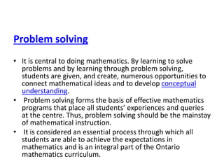 MATHEMATICAL PROCESSES | PPT
