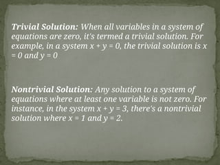 Understanding system of homogenous linear equations and gauss seidel ...