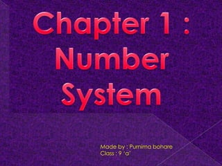 Made by : Purnima bohare
Class : 9 ‘a’
 