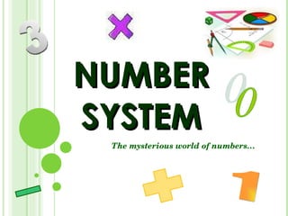 NUMBERNUMBER
SYSTEMSYSTEM
       The mysterious world of numbers…
22
 
