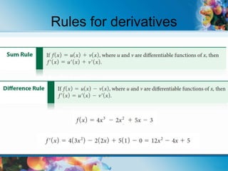 Rules for derivatives
 