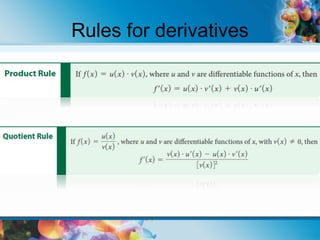 Rules for derivatives
 