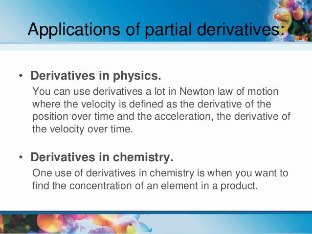 Derivatives And Their Applications