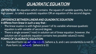 Solution of all math equations and square method | PPTX | Physics | Science