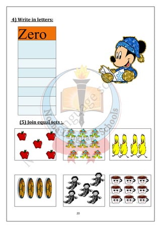 4) Write in letters: 
(5) Join equal sets 
20 
) :. 
 