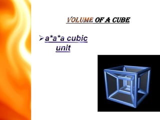 of a cube
 