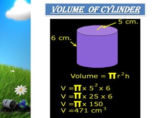 VOLUME OF CYLINDER
 