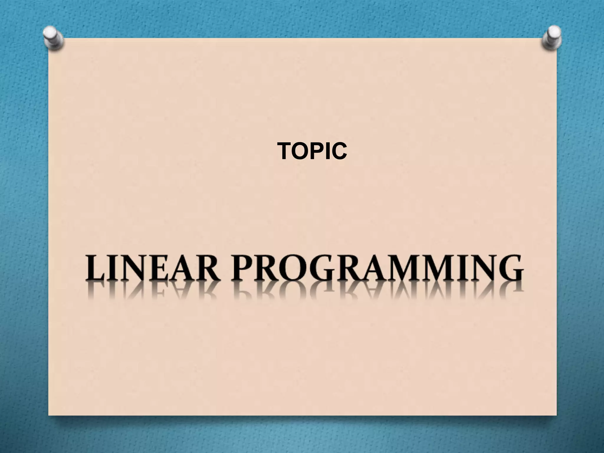 Linear programming | PPT