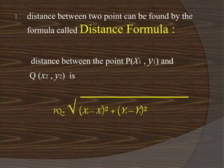 Point Straight Line Distance Formula coordinate Geometry straight line | PPTX